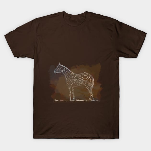 The American Quarter Horse in Typography T-Shirt by Ginny Luttrell